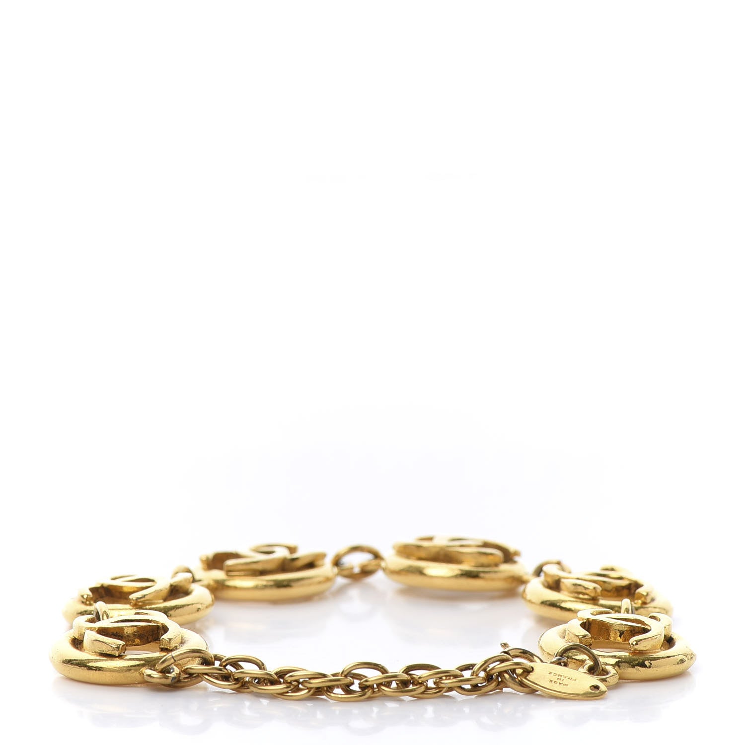 Chanel CC Cutout Bracelet Gold 3 of 6