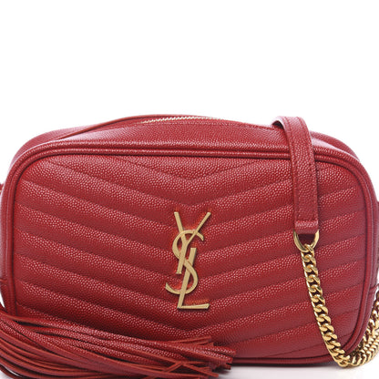 Saint Laurent Grain De Poudre Matelasse Monogram Mini Lou Camera Bag Eros Red 10 of 10