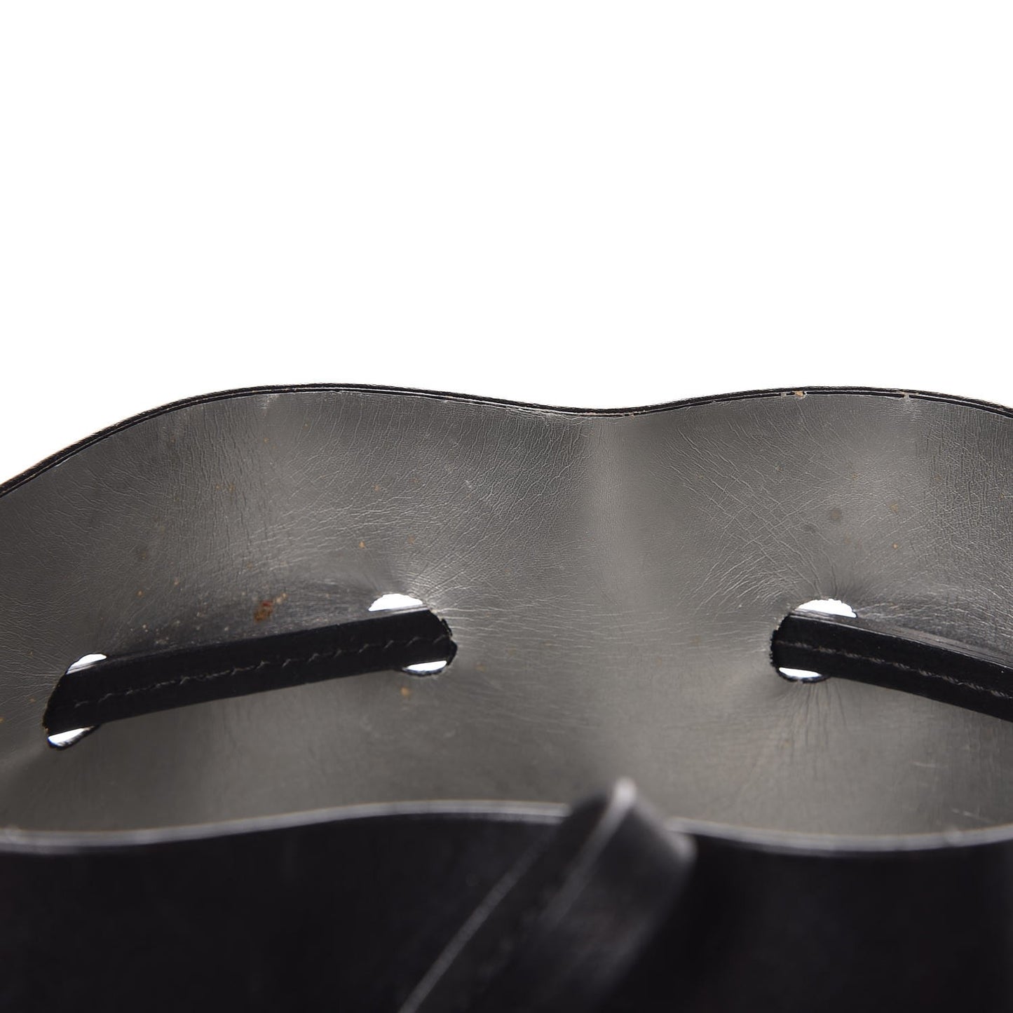 Calfskin Mini Bucket Bag Black Argento