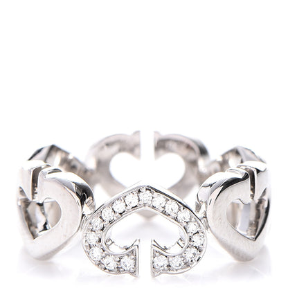 Cartier 18K White Gold Diamond Hearts and Symbols Ring 49 4.75 1 of 7