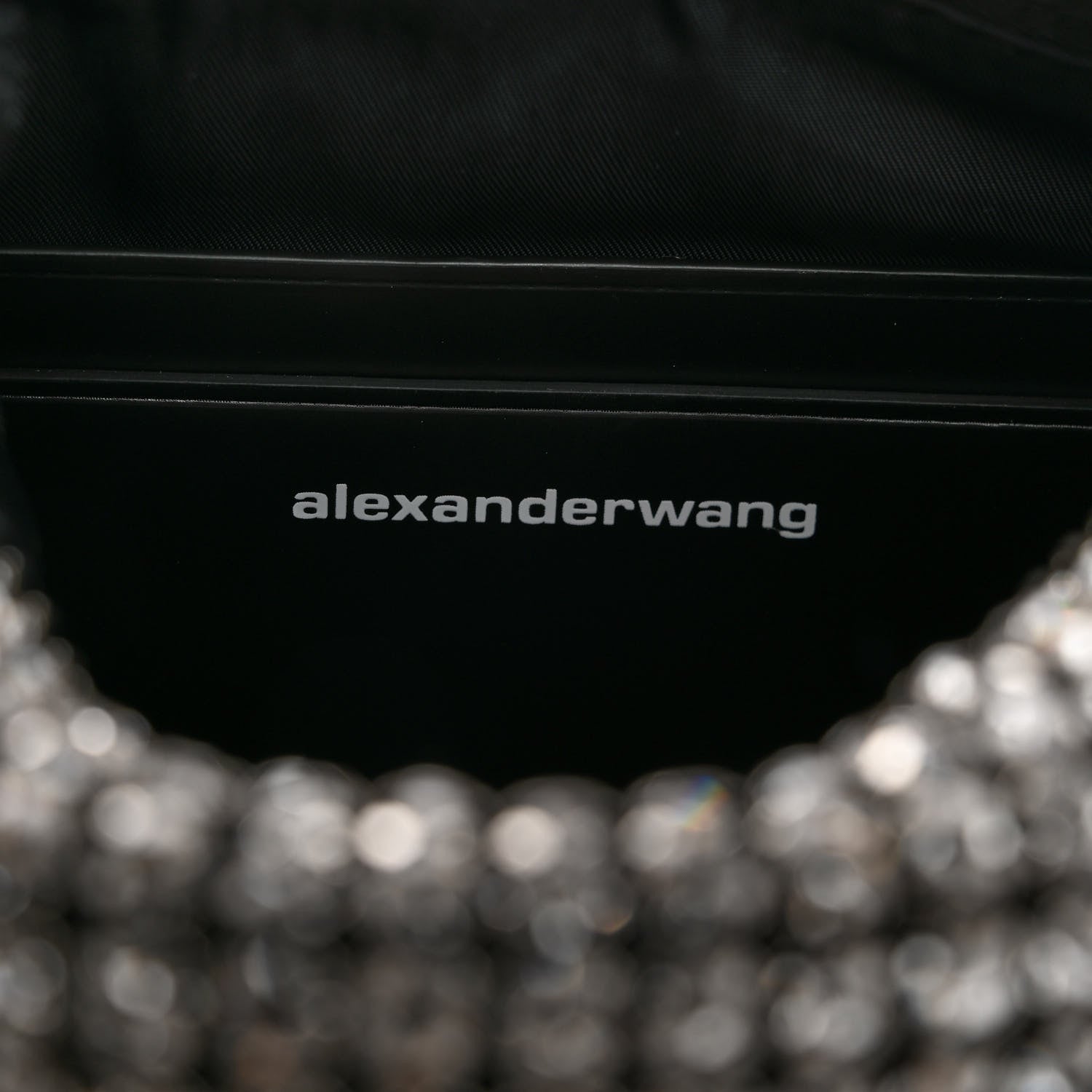 Alexander Wang Mesh Crystal Rhinestone Mini Heiress Pouch Black Silver 6 of 9