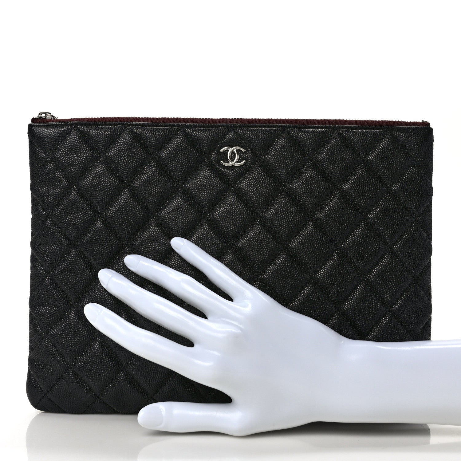 Chanel Caviar Quilted Medium Cosmetic Case Black 2 of 8