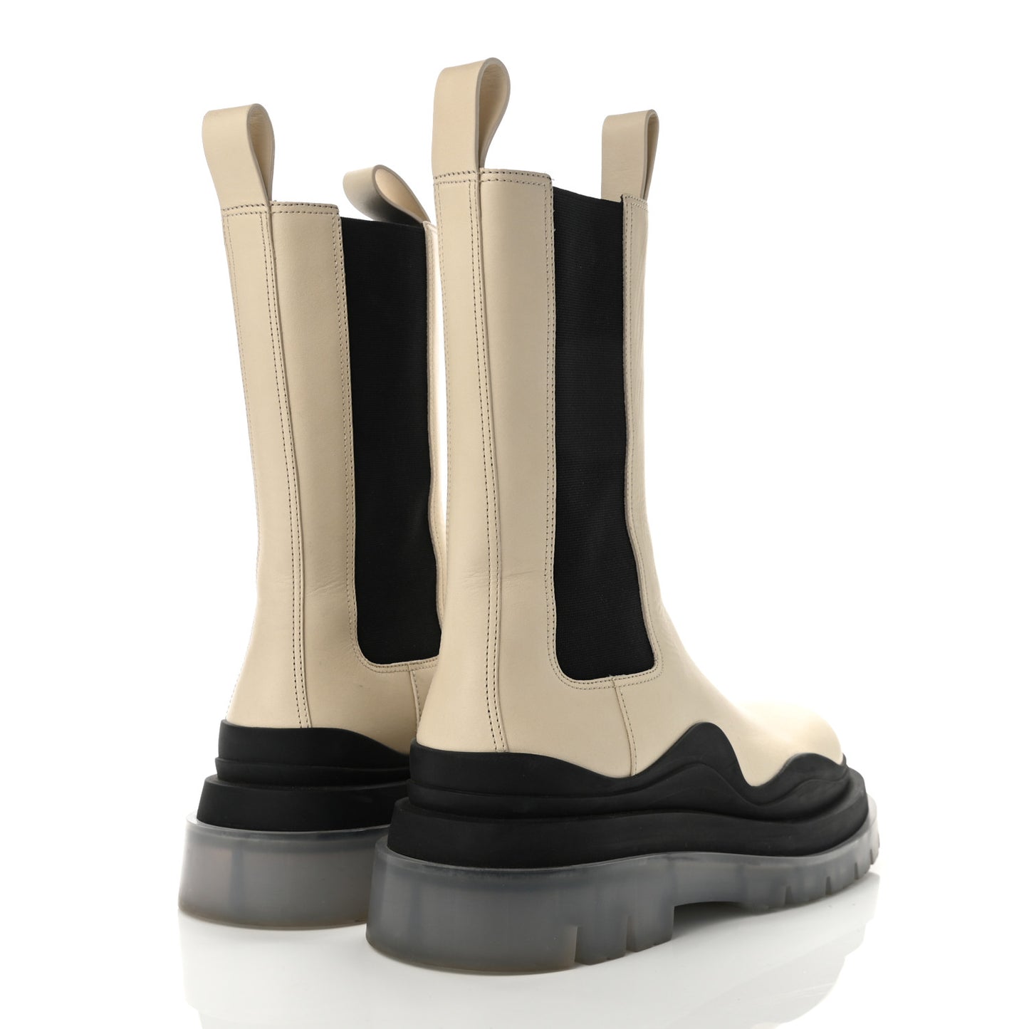 Calfskin The Tire Chelsea Boots 40 Wax Black Transparent