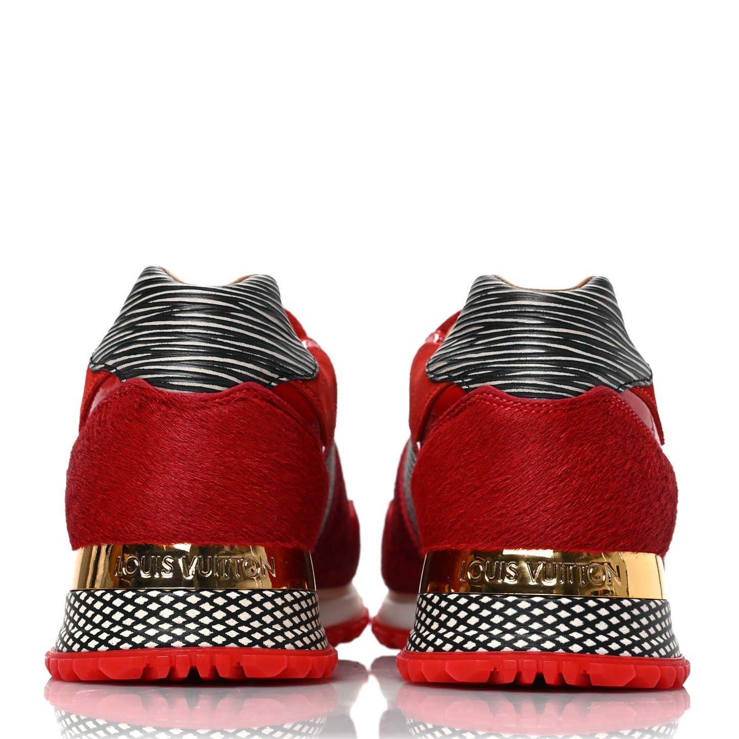 Epi Calf Hair Calfskin Run Away Sneakers 36 Rouge