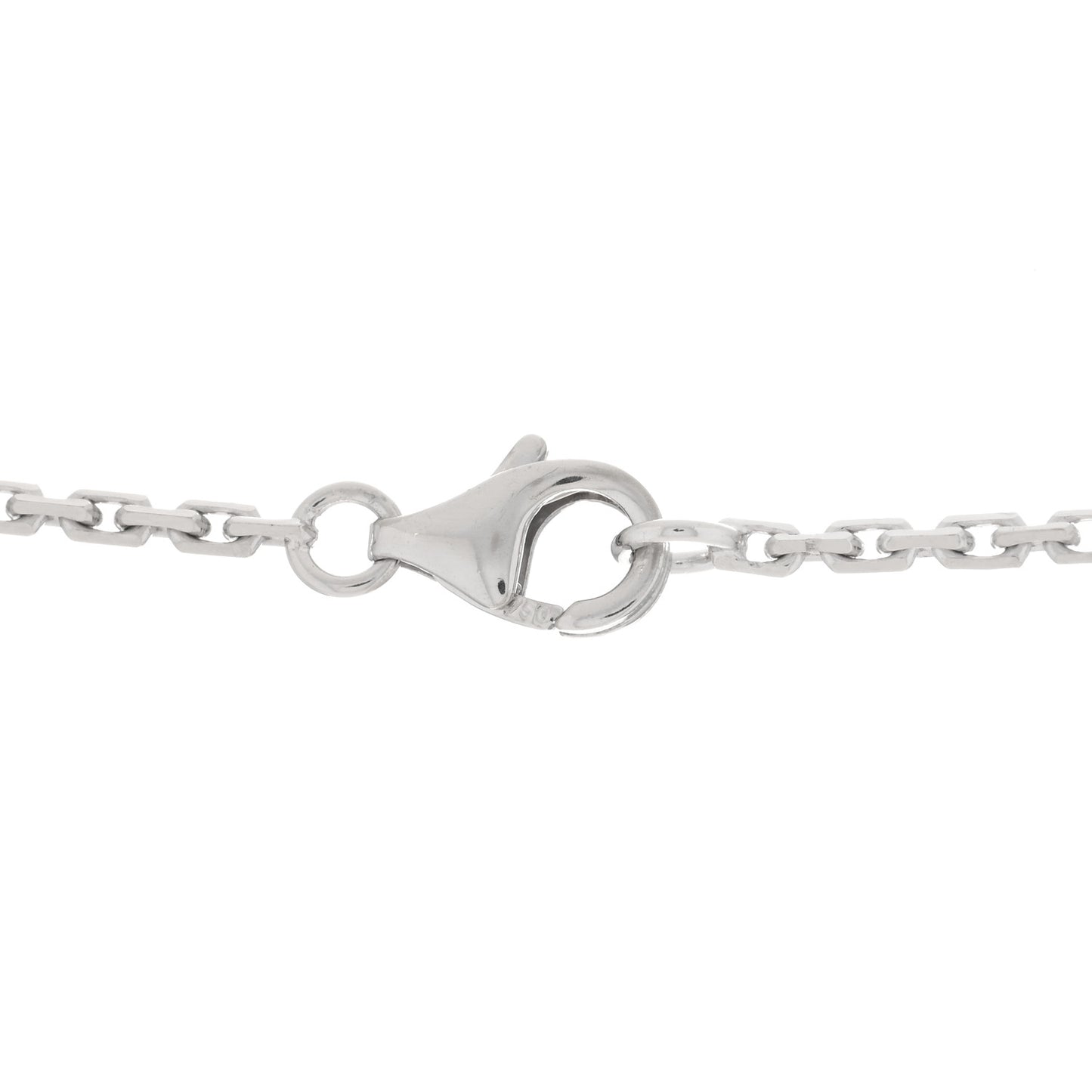 18K White Gold 3 Diamonds LOVE Pendant Necklace