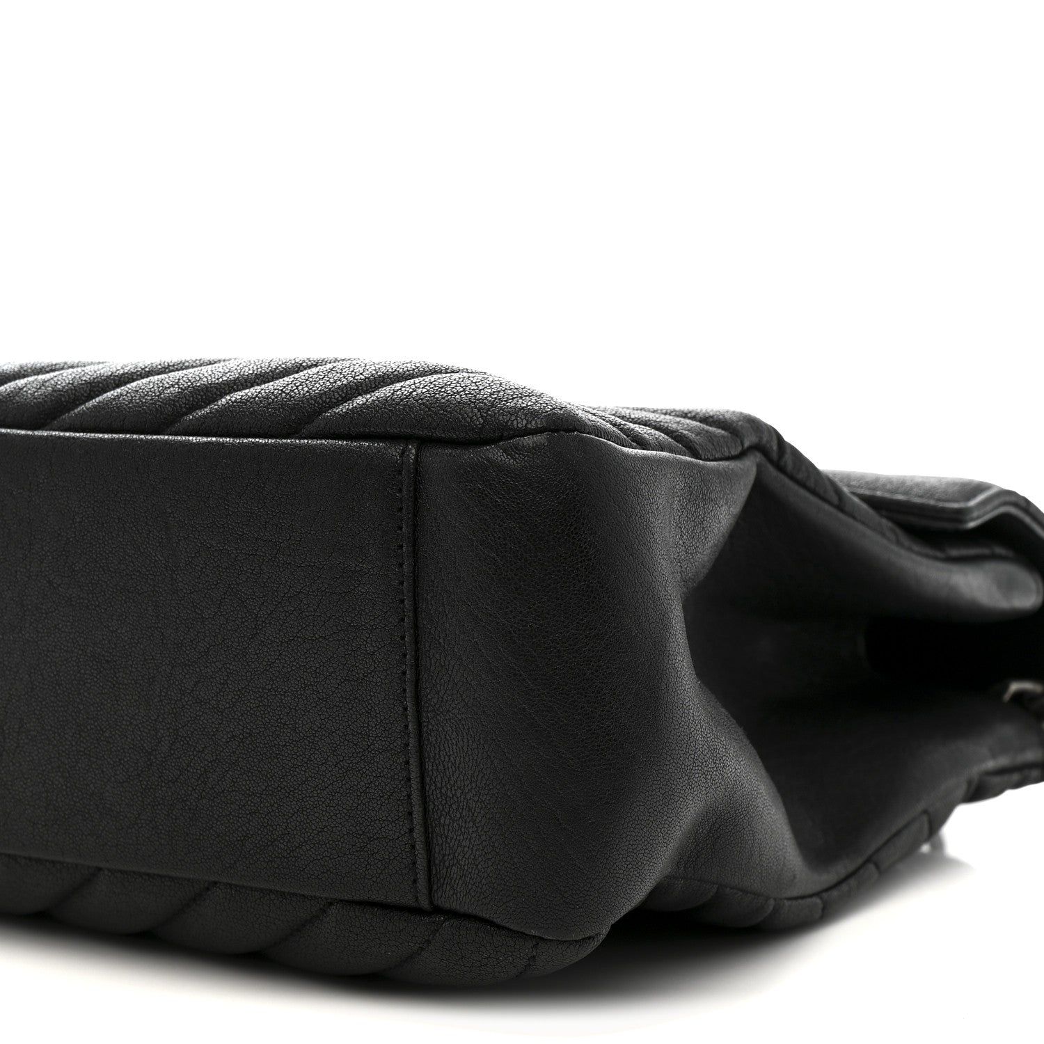 Saint Laurent Sheepskin Matelasse Chevron Monogram Large College Satchel Black 11 of 13