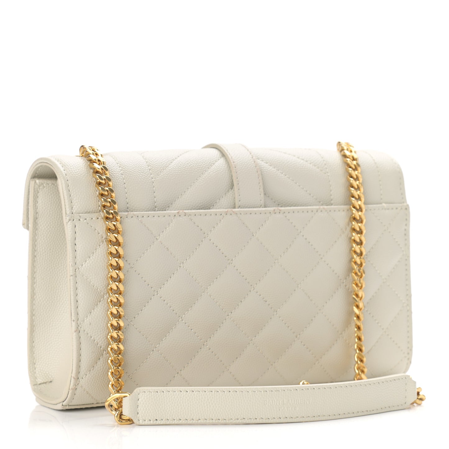 Grain De Poudre Textured Mixed Matelasse Triquilt Small Monogram Satchel Crema Soft