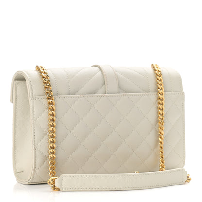 Saint Laurent Grain De Poudre Textured Mixed Matelasse Triquilt Small Monogram Satchel Crema Soft 3 of 13