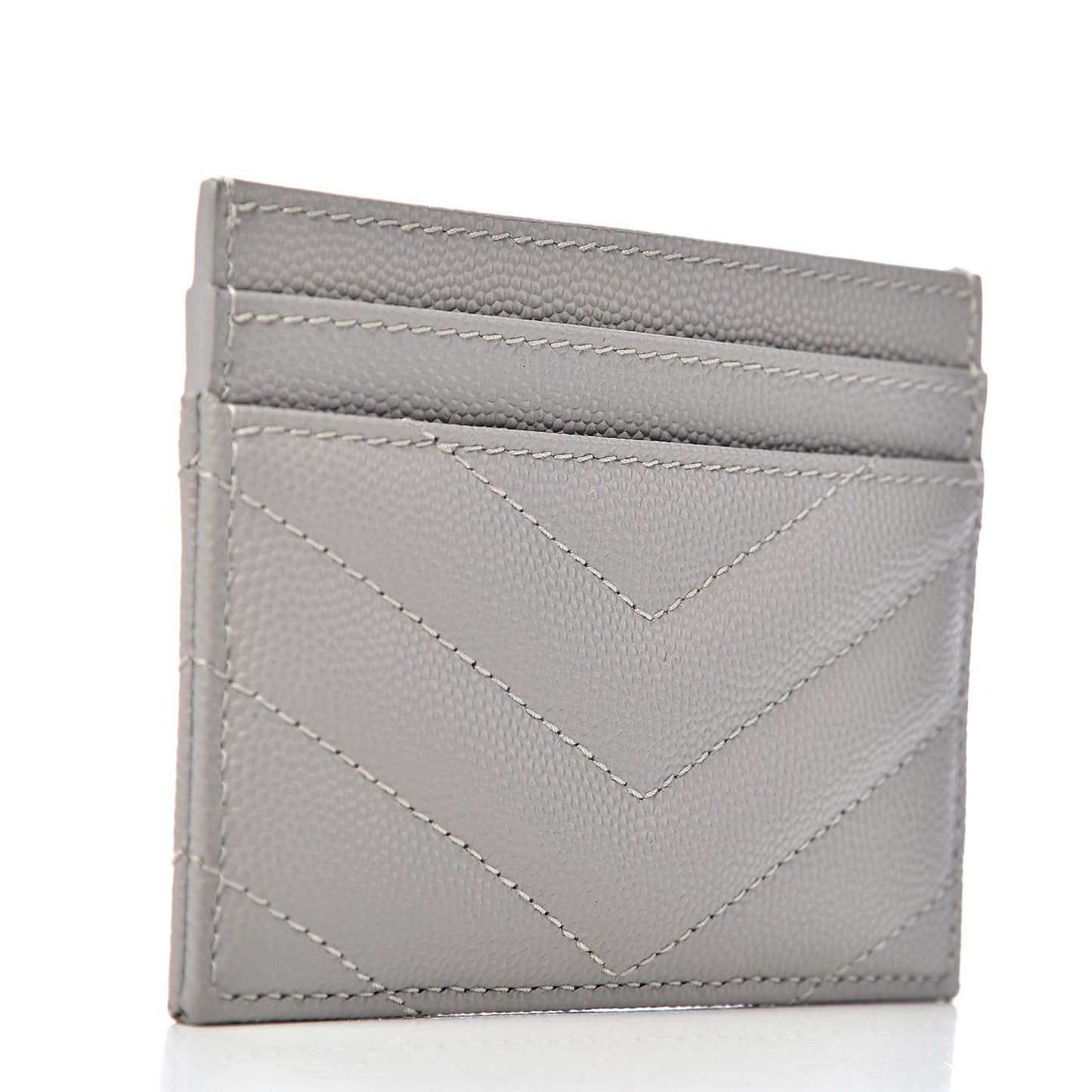Grain De Poudre Matelasse Chevron Card Case Granite