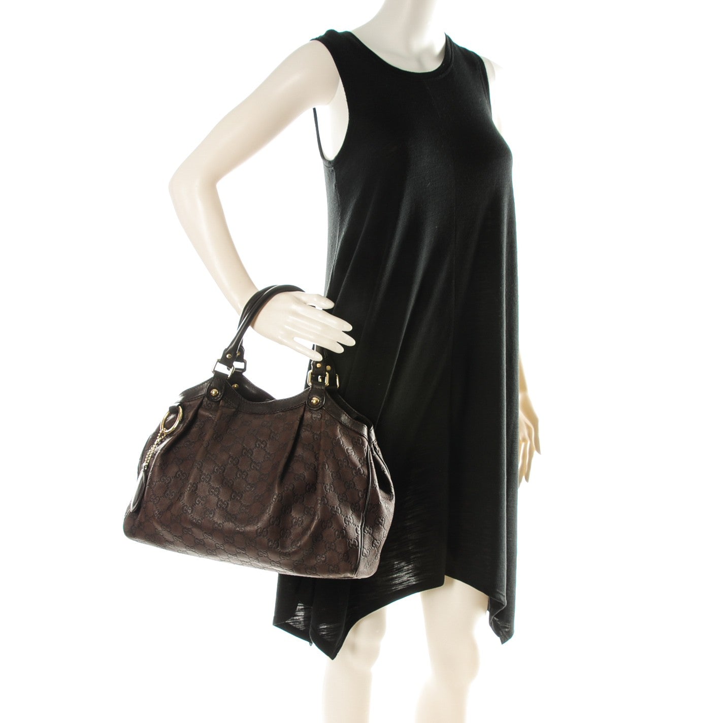 Guccissima Medium Sukey Tote Chocolate
