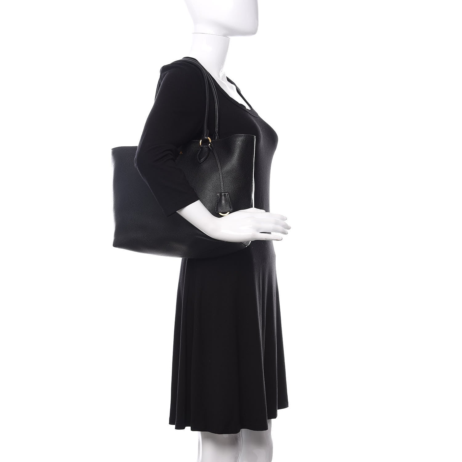 Prada Vitello Daino Tote Black 2 of 11