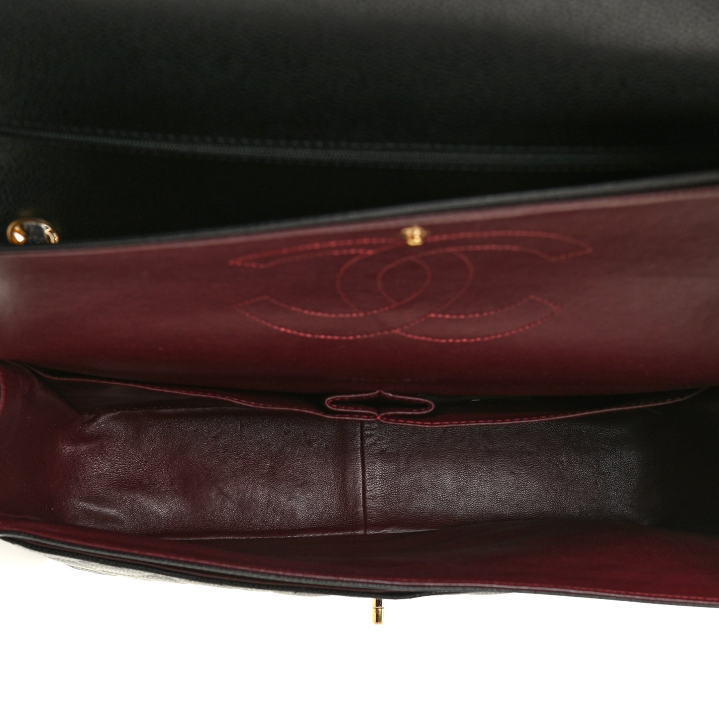 Caviar Quilted Maxi Double Flap Black