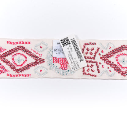 Hermes Silk Kelly En Perles Twilly Creme Framboise 2 of 5