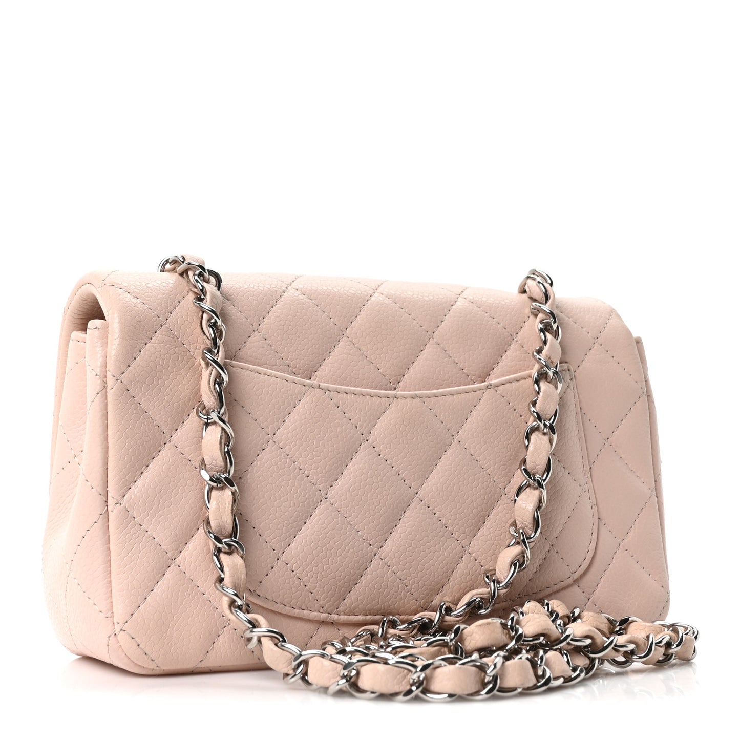 Caviar Quilted Mini Rectangular Flap Light Pink