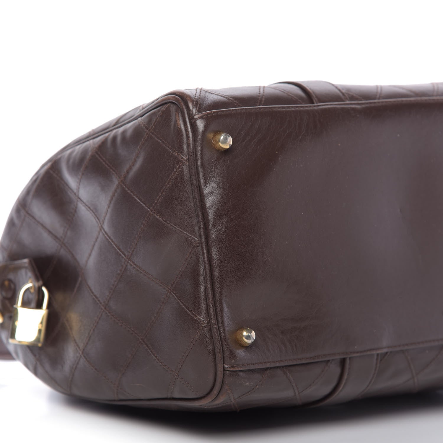 Chanel Calfskin Stitched CC Boston Brown 6 of 10