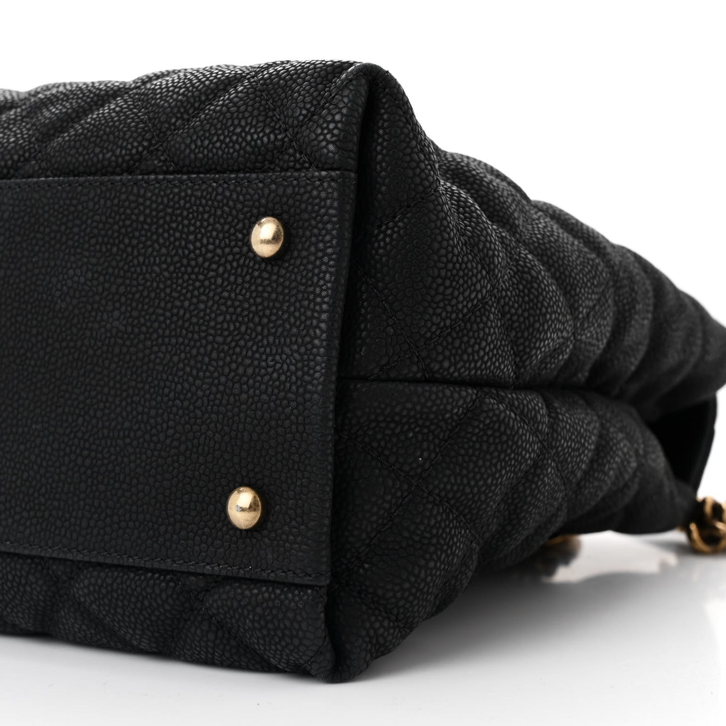 Iridescent Caviar Chic Quilt Tote Black