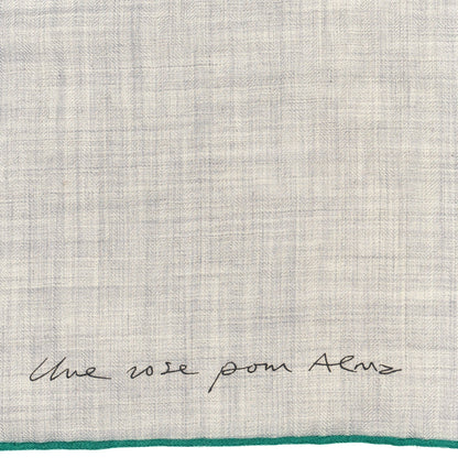 Hermes Cashmere Silk Une Rose Pour Alma Shawl 140 Gris Chine Sepia 5 of 6