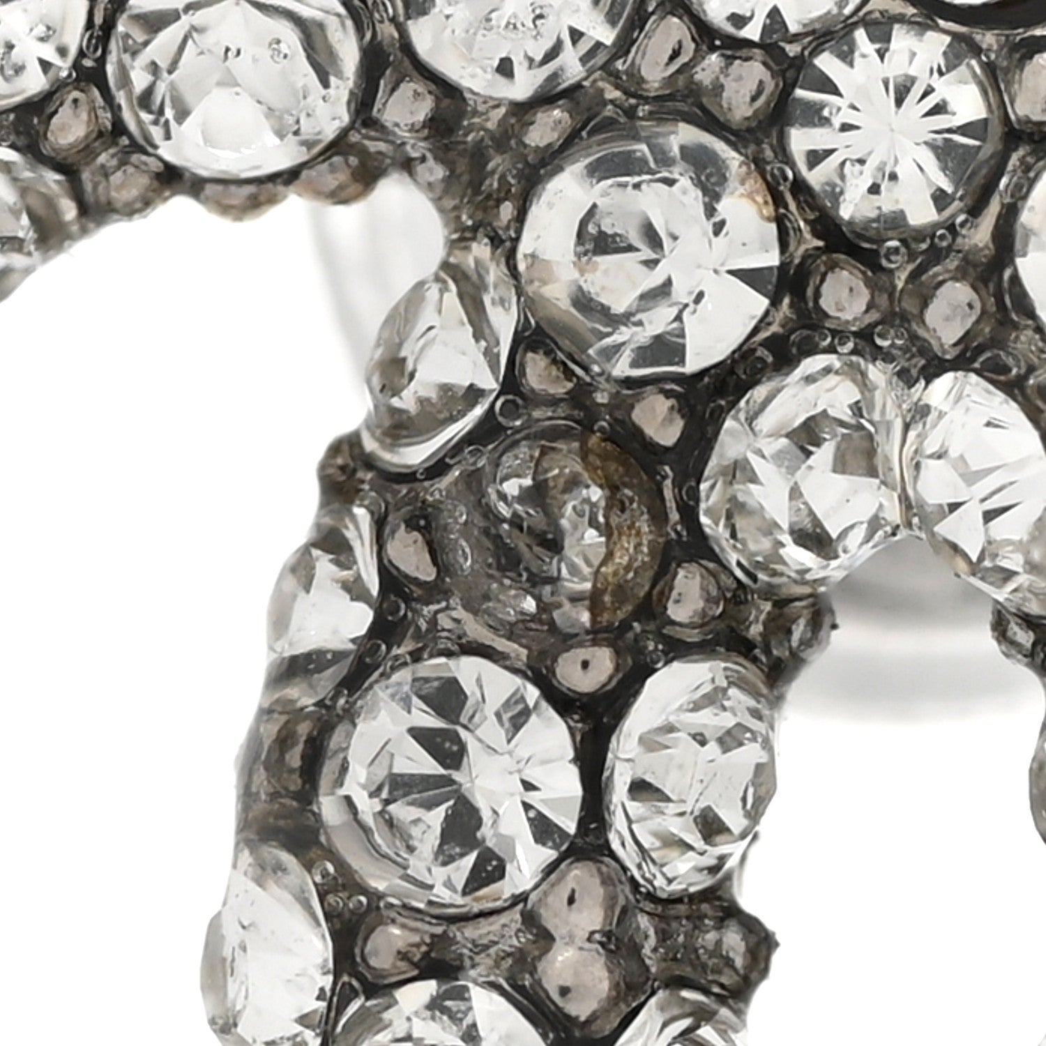 Chanel Crystal CC Treasure Chest Earrings Silver 5 of 5