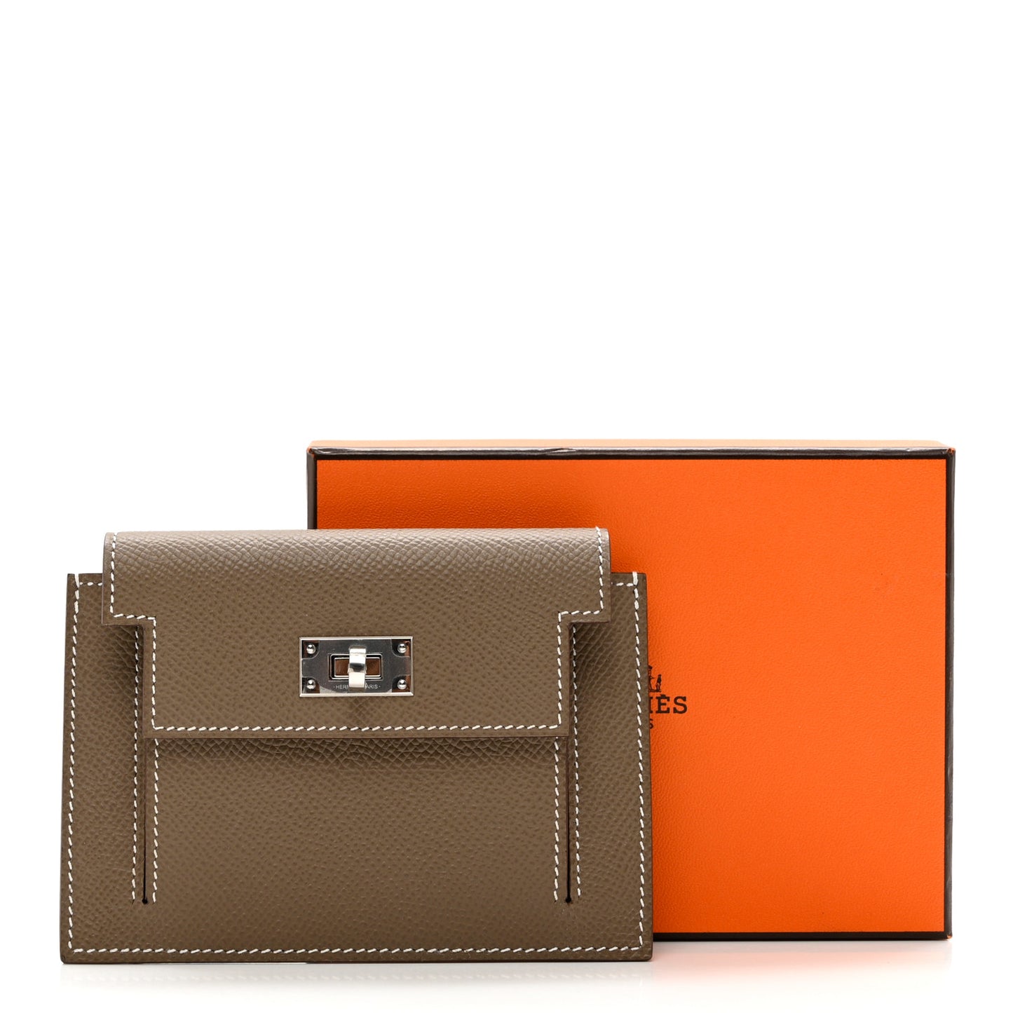 Epsom Kelly Pocket Compact Wallet Etoupe
