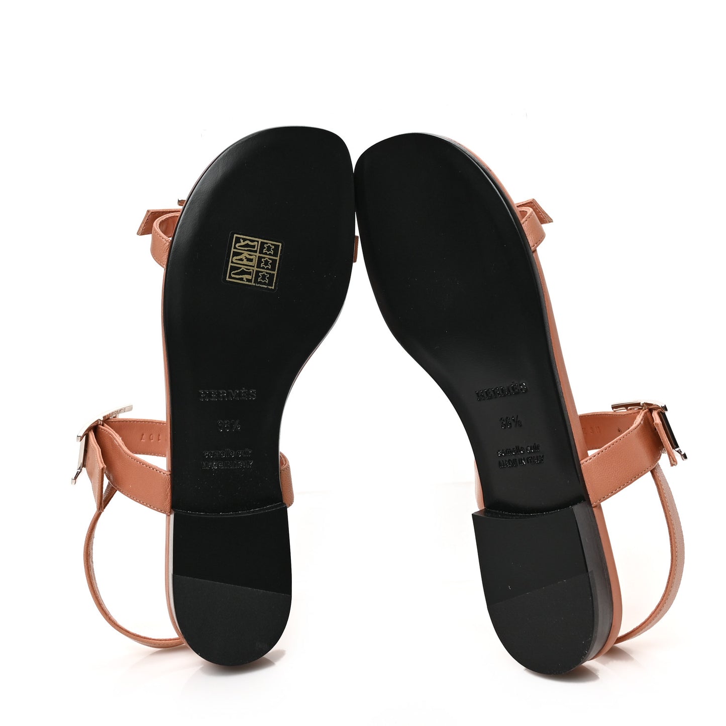 Calfskin Cristal Sandals 36.5 Rose Aube