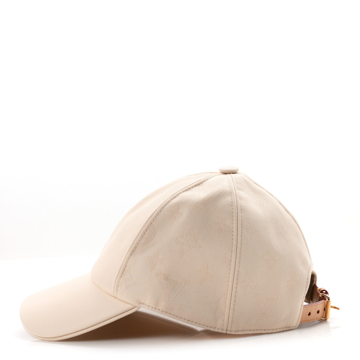 Calfskin Cotton Jacquard Monogram LV First Cap M Beige
