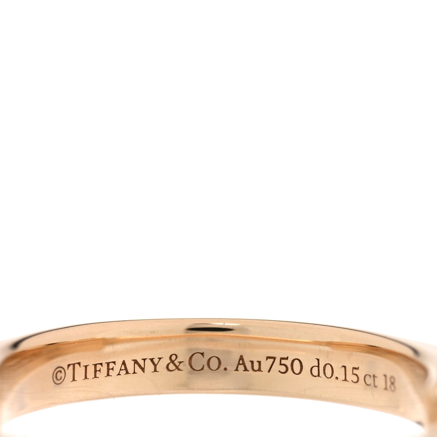 18K Rose Gold Diamond Lock Ring 55 7.25