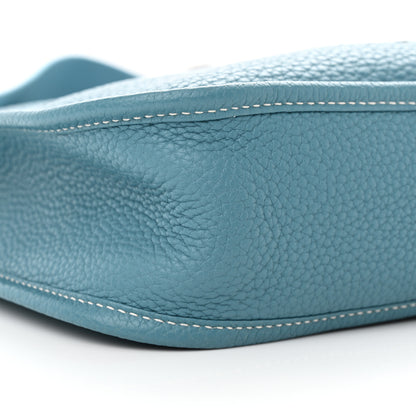 Hermes Taurillon Clemence Evelyne PM Blue Jean 9 of 10