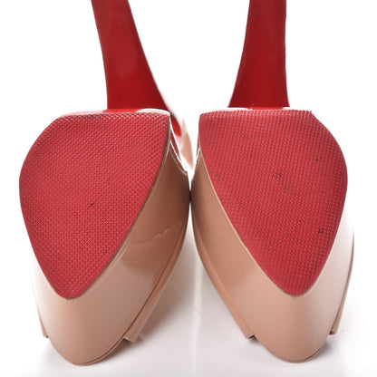 Christian Louboutin Patent Fetish Peep 150 Platform Pumps 38 Nude 16 of 17