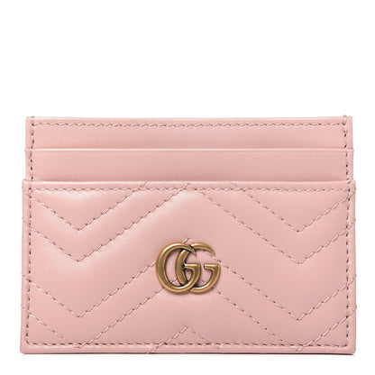 Gucci Calfskin Matelasse GG Marmont Card Holder Perfect Pink 1 of 7