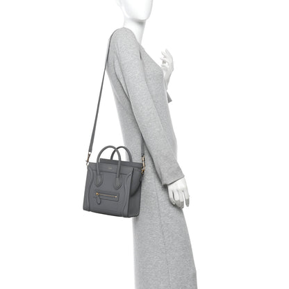 Celine Drummed Calfskin Nano Luggage Kohl 2 of 13