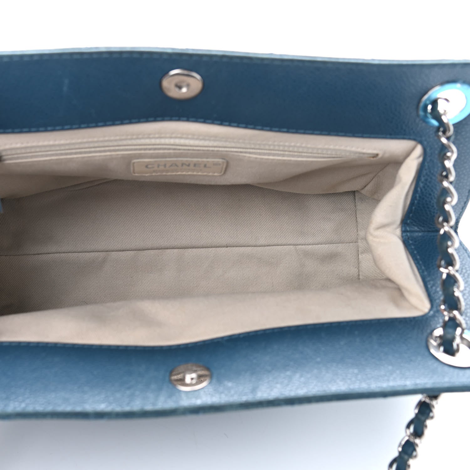 Chanel Caviar Quilted Timeless CC Shopping Tote Blue 5 of 15