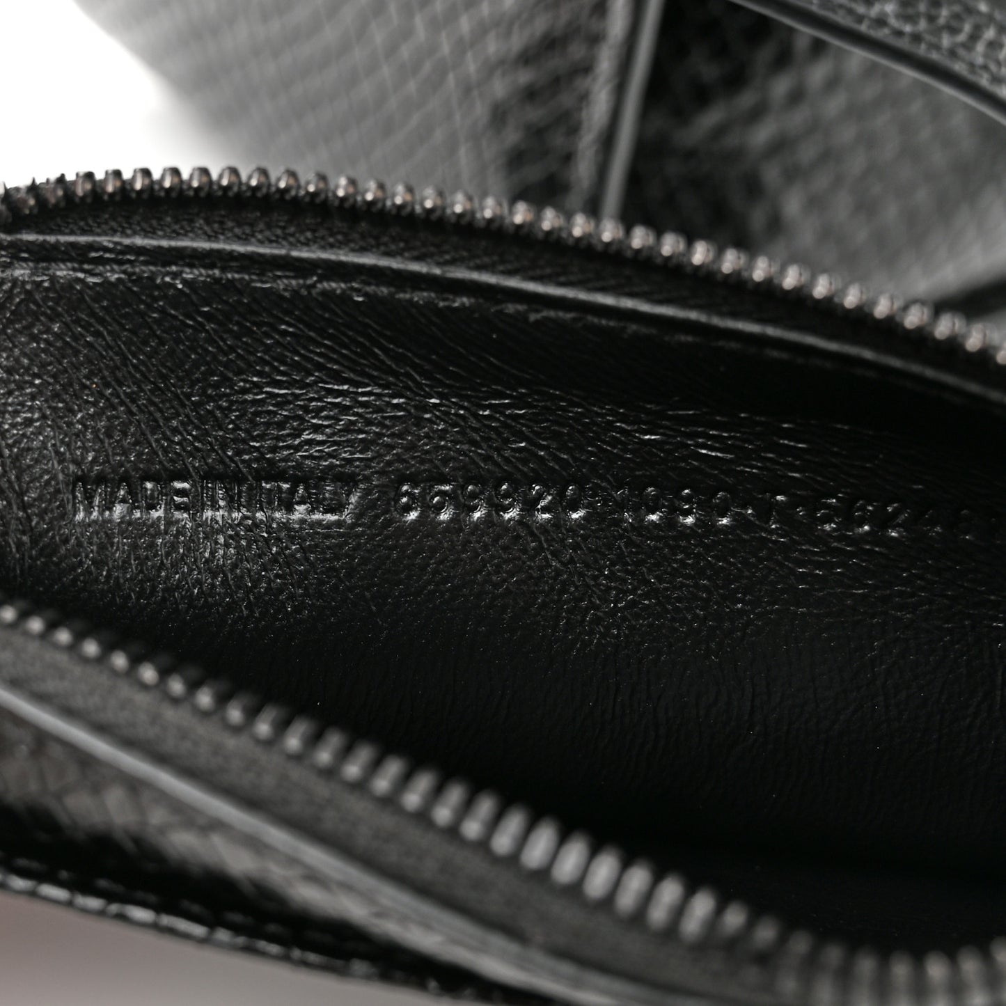 Extra Supple Calfskin Snakeskin Embossed Calfskin Small Tool 2.0 North-South Tote Black
