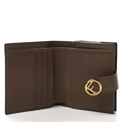 Fendi Vitello Soft F is Fendi Bi-Color FF 1974 Embossed Compact Wallet Maya Black 5 of 9