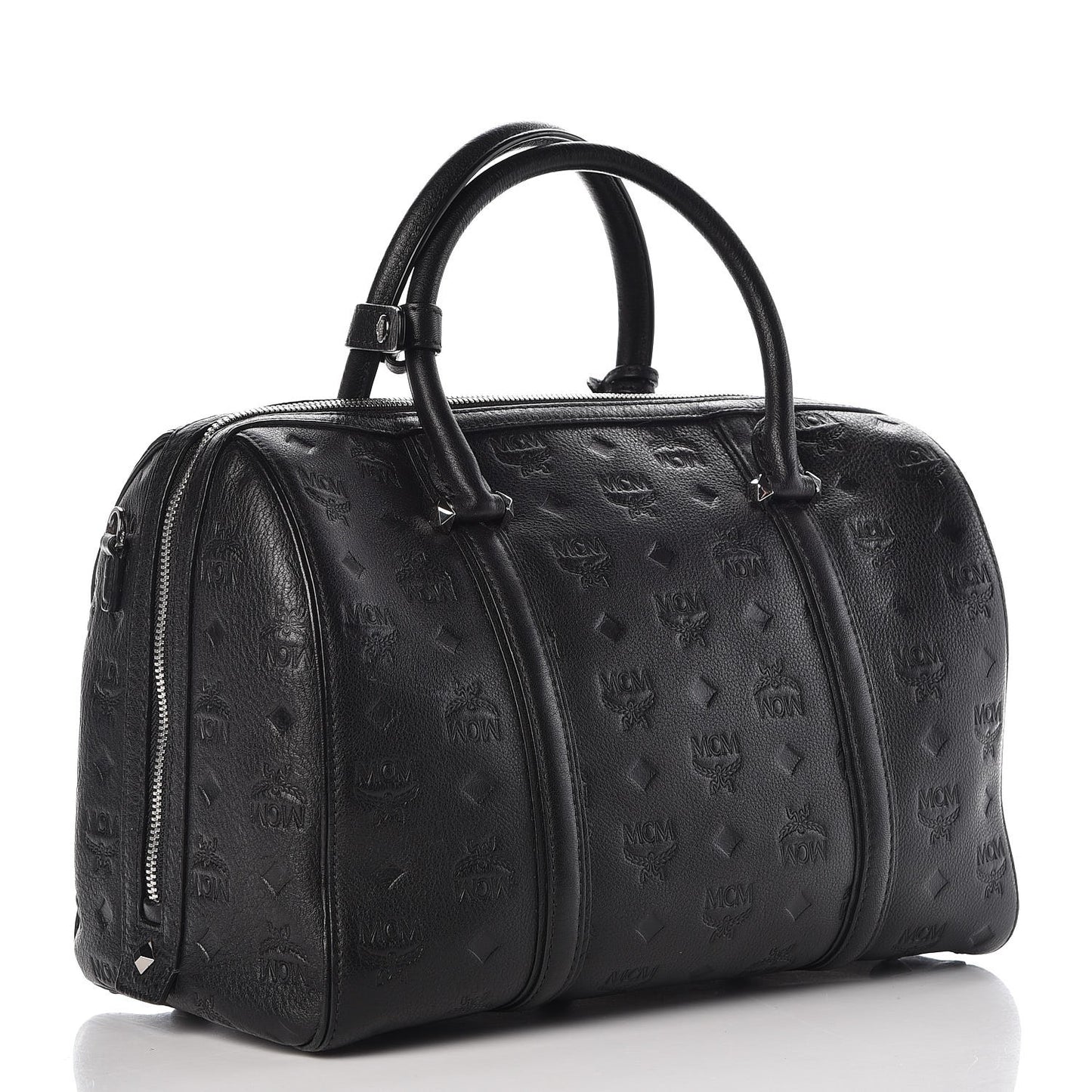 Calfskin Ottomar Monogram Boston Bag Black
