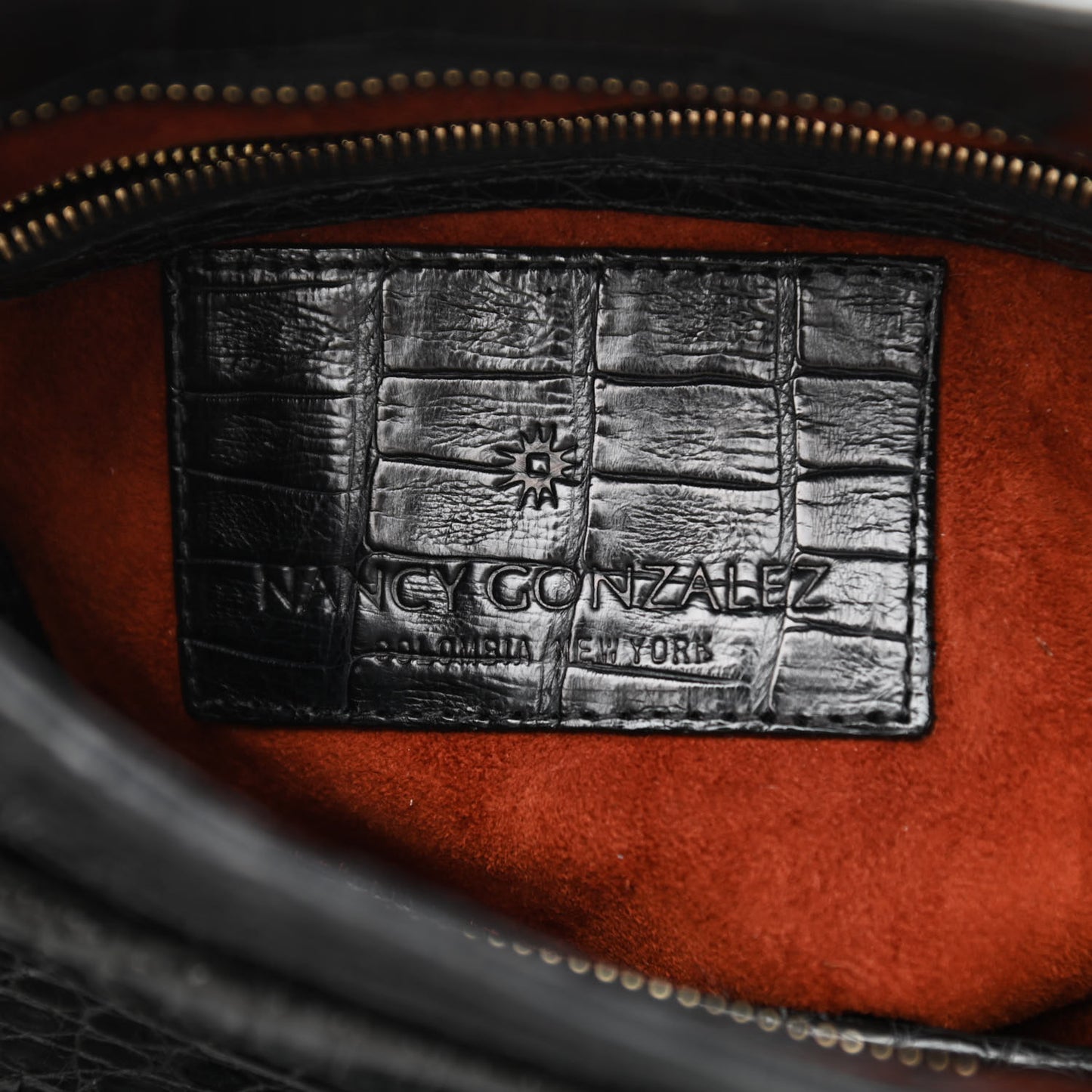 Crocodile Fringe Crossbody Bag Black
