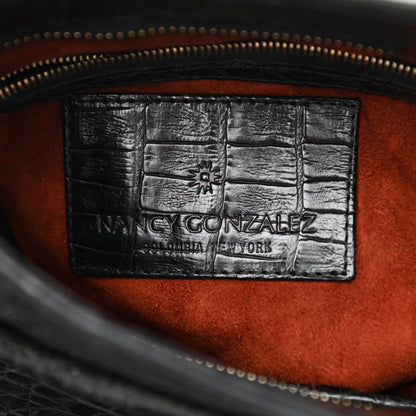 Nancy Gonzalez Crocodile Fringe Crossbody Bag Black 5 of 9