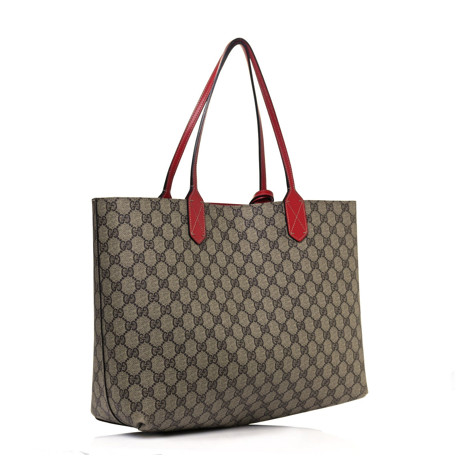 Gucci GG Supreme Medium Reversible Tote Beige Red 2 of 19