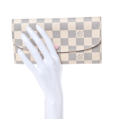 Louis Vuitton Damier Azur Emilie Wallet Rose Ballerine 2 of 11