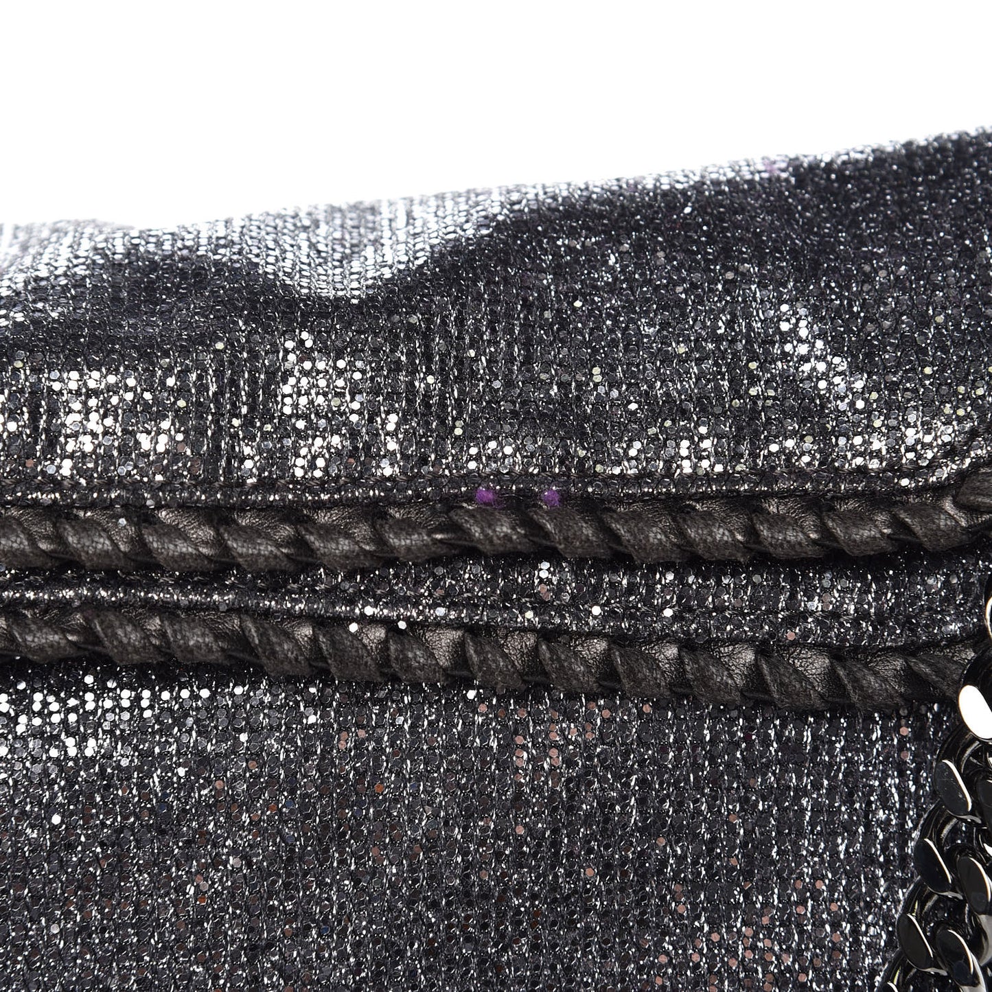 Metallic Glitter Small Falabella Tote Silver