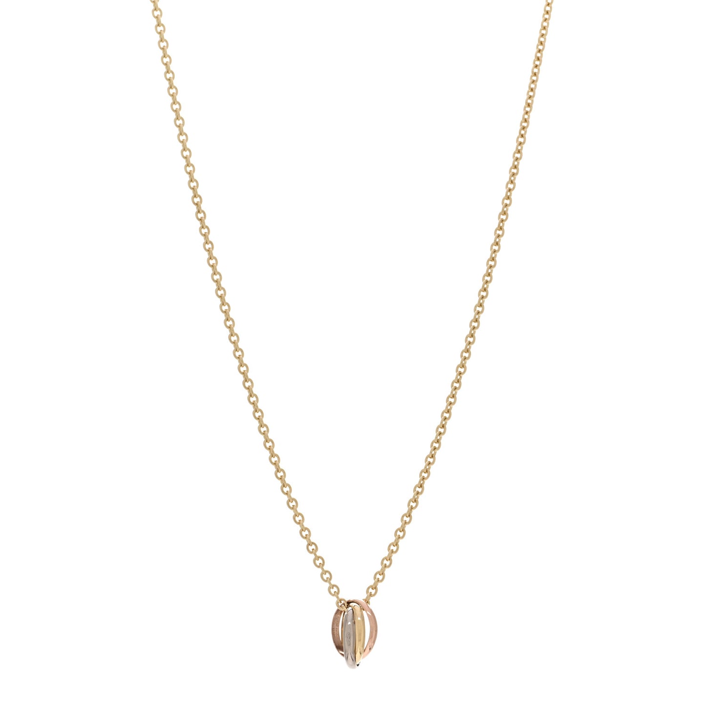 18K Pink Yellow White Gold Baby Trinity Pendant Necklace
