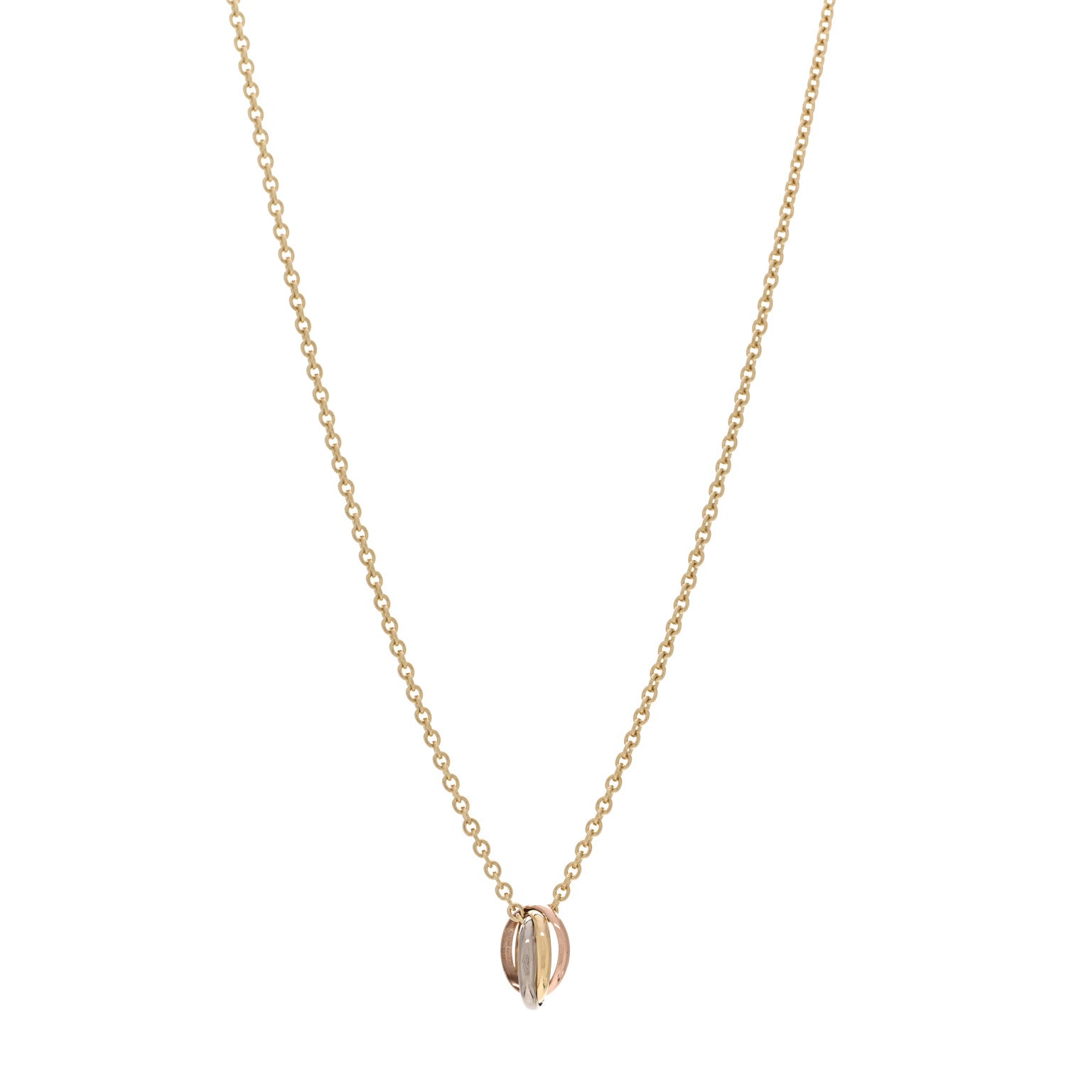 Cartier 18K Pink Yellow White Gold Baby Trinity Pendant Necklace 1 of 6
