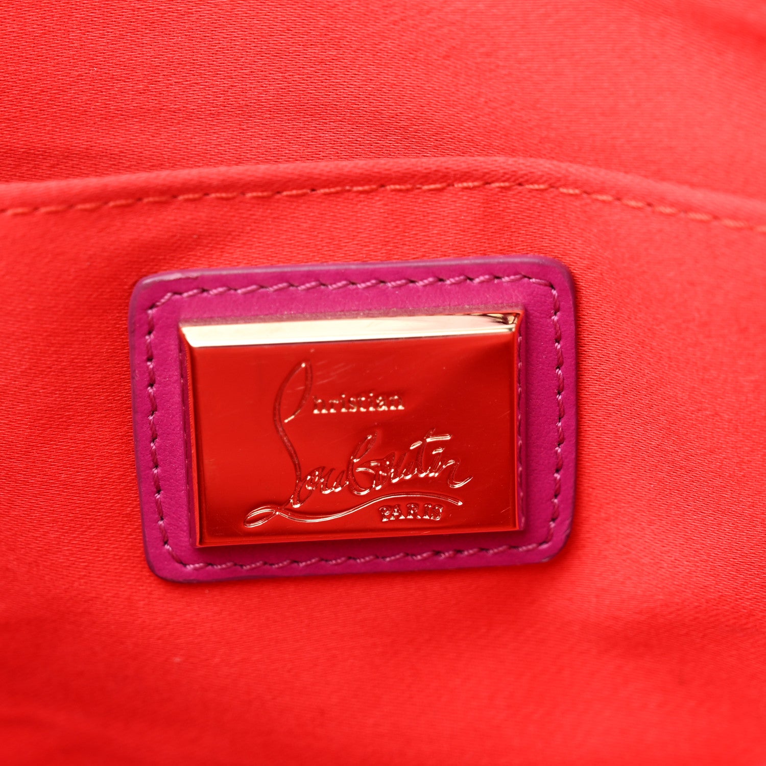 Christian Louboutin Calfskin Studded Loubiposh Chain Clutch Rose Indien Gold 6 of 9