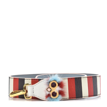 Fendi Calfskin Mink Fur Striped Hypnoteyes Strap You White Bloody Mary Multicolor 1 of 6