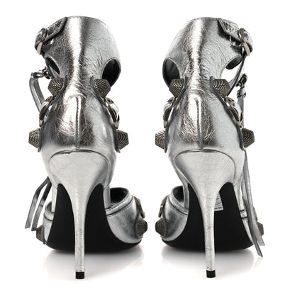 Balenciaga Metallic Agneau Arena Cagole 110mm Sandals 38 Silver 38 Silver 6 of 12