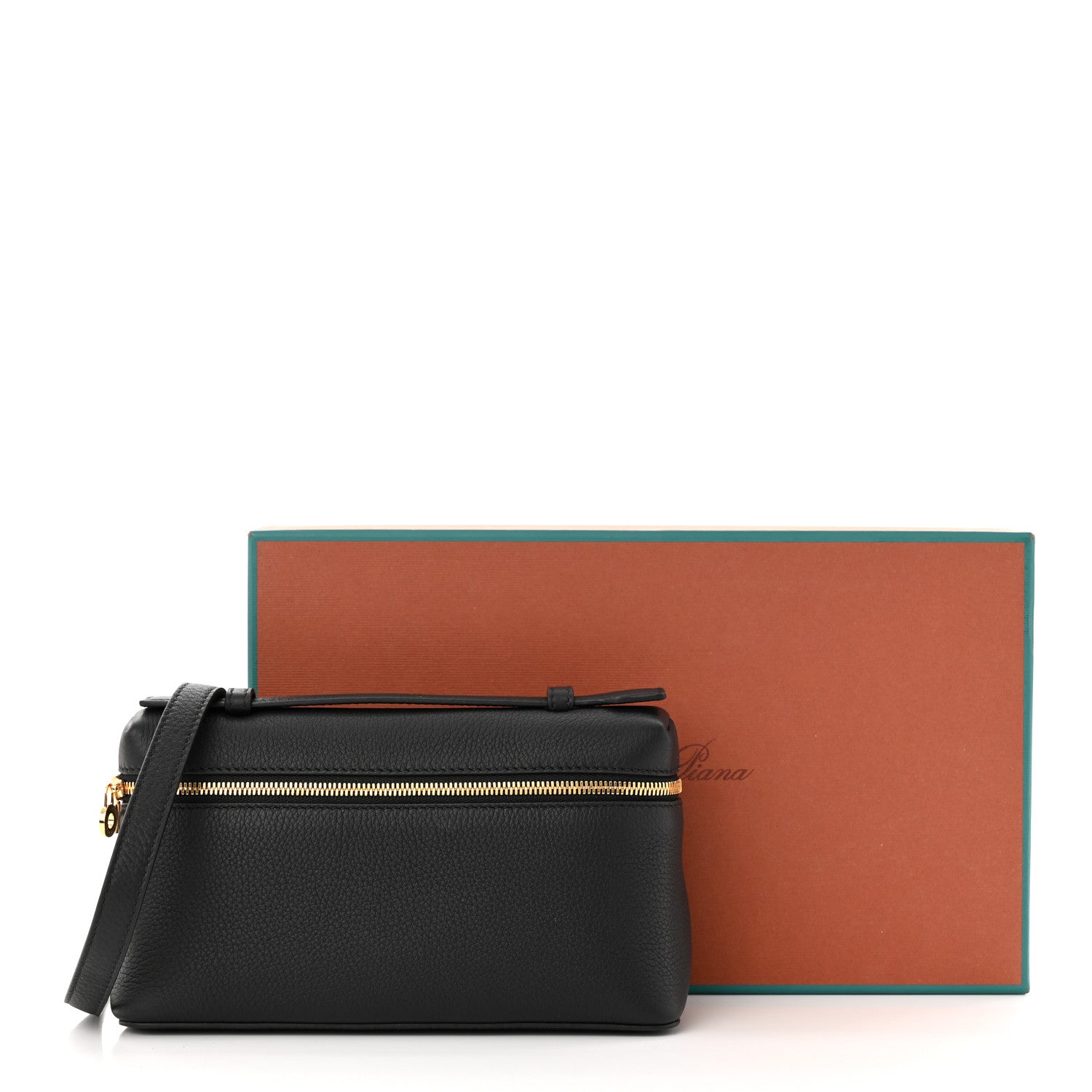Loro Piana Grained Calfskin L19 Extra Pocket Pouch Black 1410198