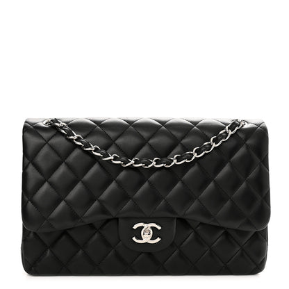 Chanel Lambskin Quilted Jumbo Double Flap Black 1 of 10