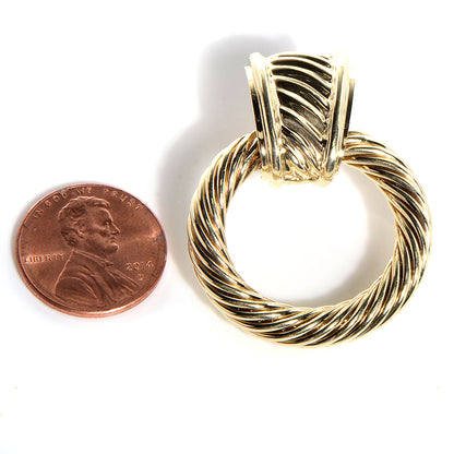 David Yurman 14K Gold Door Knocker Cable Earrings 2 of 5