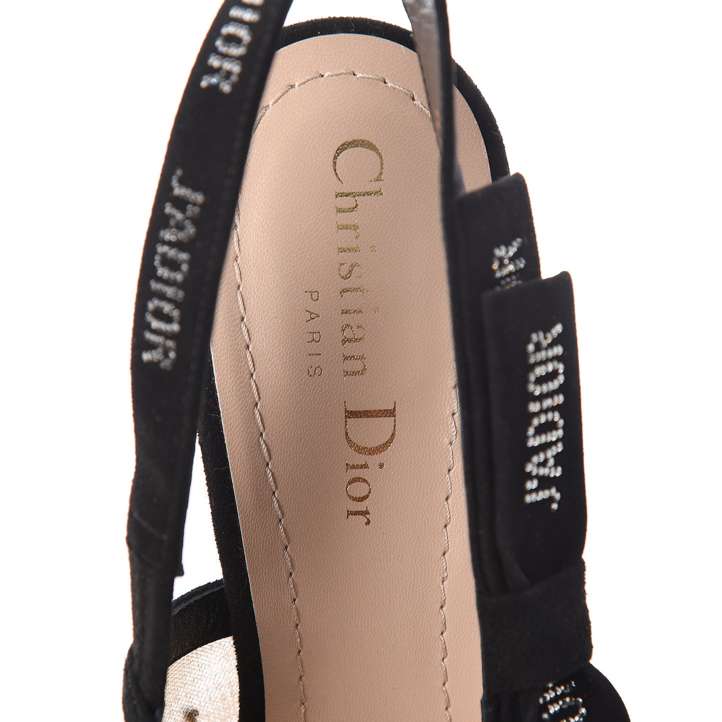 Mesh Suede Crystal J'Adior Slingback 100mm Pumps 39.5 Black