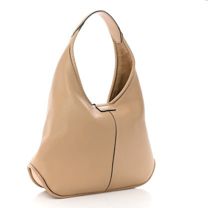 Salvatore Ferragamo Calfskin Gancini Hobo Beige 4 of 10