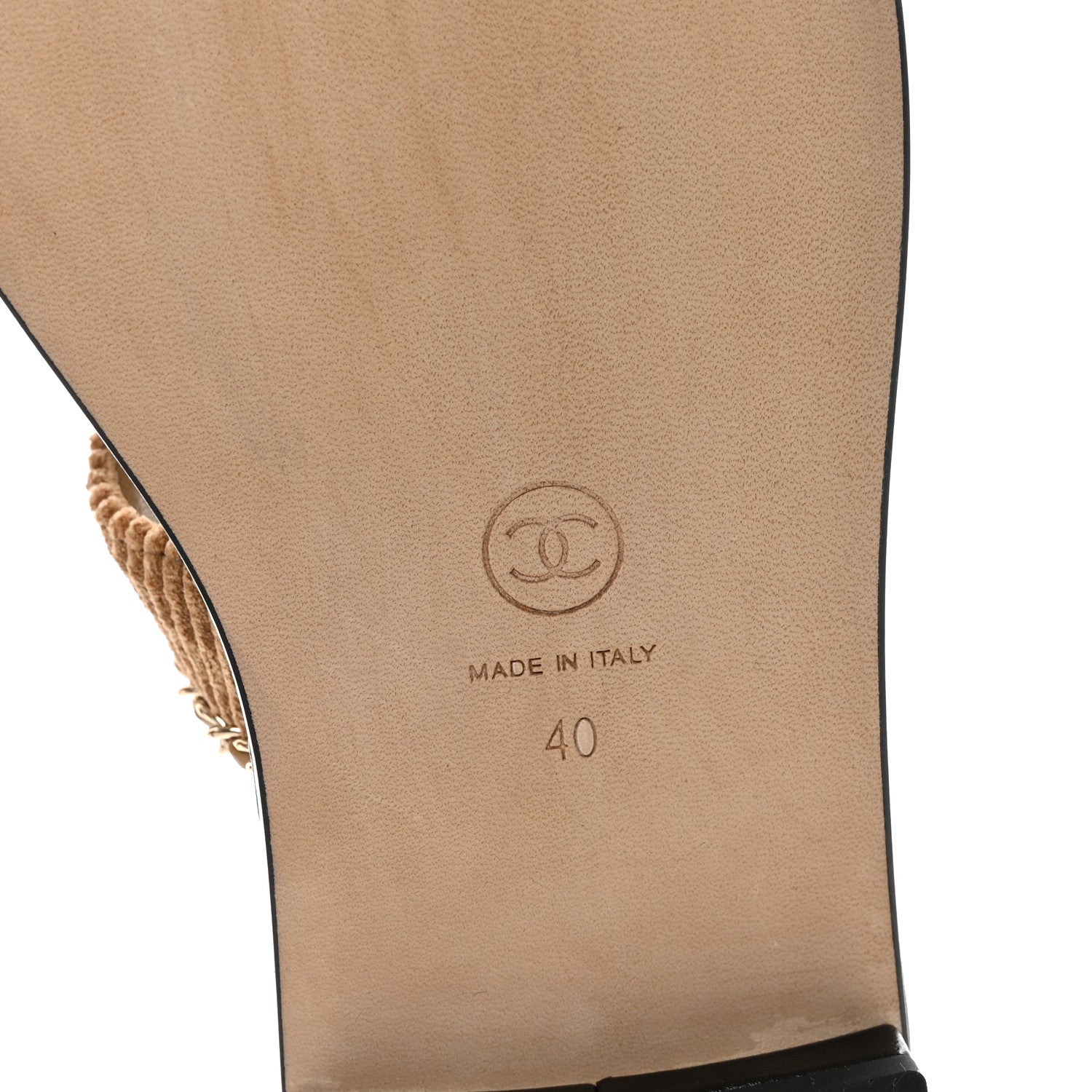 Chanel Corduroy Chain CC Sandal 40 Dark Beige 6 of 9